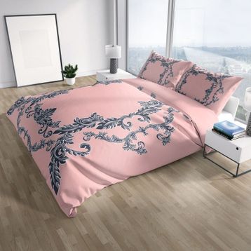 Monohome Pink Baraque 3D Pamuk Saten Çift Kişilik 200x220 cm Nevresim Takımı
