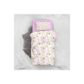 Monohome Pink Giraffe 3D Pamuk Saten Bebek 100x150 cm Nevresim Takımı