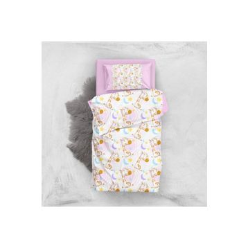 Monohome Pink Giraffe 3D Pamuk Saten Bebek 100x150 cm Nevresim Takımı