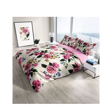 Monohome Pink Rose 3D Pamuk Saten Çift Kişilik 200x220 cm Nevresim Takımı
