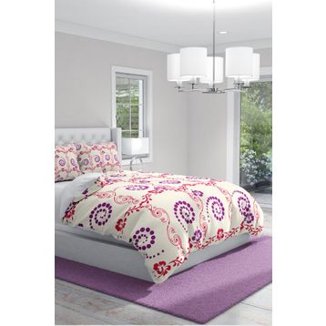 Monohome Purple Hypnosis Klasik Renkli Çift Kişilik 200x220 cm Nevresim Takımı