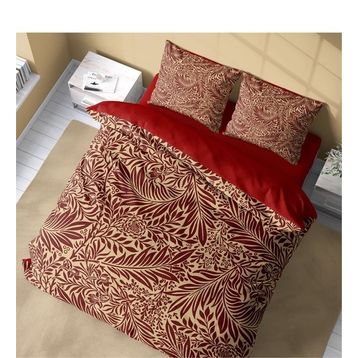 Monohome Red Leaf 3D Pamuk Saten Renkli Çift Kişilik 200x220 cm Nevresim Takımı