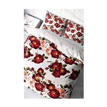 Monohome Red Rose Naturel Renkli Çift Kişilik 200x220 cm Nevresim Takımı