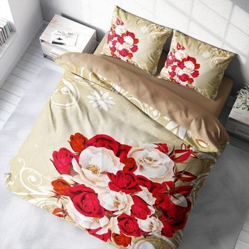 Monohome Rose CREAM-1007 Naturel Renkli Çift Kişilik 200x220 cm Nevresim Takımı