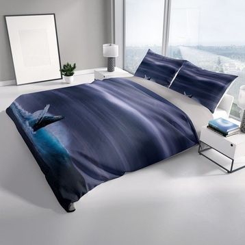 Monohome Shark 3D Renkli Çift Kişilik 200x220 cm Nevresim Takımı