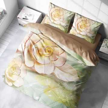 Monohome Silvery 3D Pamuk Saten Çift Kişilik 200x220 cm Nevresim Takımı