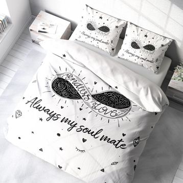 Monohome Soul Mate 3D Pamuk Saten Çift Kişilik Nevresim Takımı