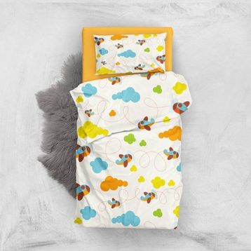 Monohome Toy Airplane 3d Pamuk Saten Bebek Nevresim Takımı