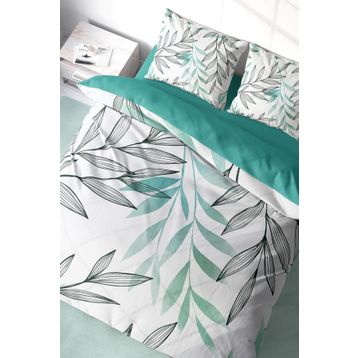 Monohome Turkuaz Tüy 3D Pamuk Saten Renkli Çift Kişilik 200x220 cm Nevresim Takımı