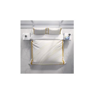 Monohome White 3D Pamuk Saten Çift Kişilik 200x220 cm Nevresim Takımı