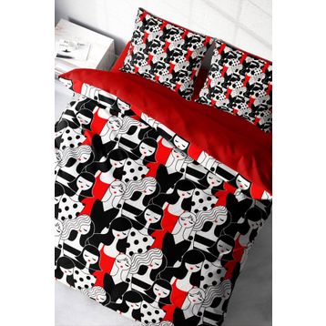 Monohome Woman Patern 3D Pamuk Saten Çift Kişilik 200x220 cm Nevresim Takımı