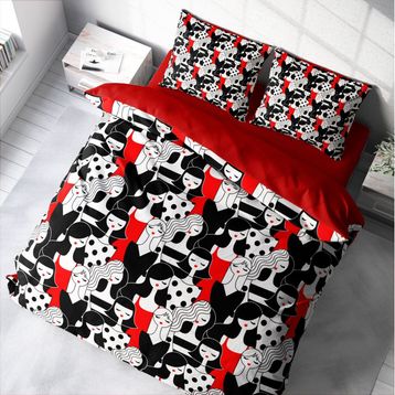 Monohome Woman Patern 3D Pamuk Saten Çift Kişilik 200x220 cm Nevresim Takımı