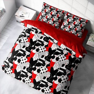 Monohome Woman Patern 3D Pamuk Saten Çift Kişilik 200x220 cm Nevresim Takımı