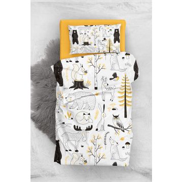 Monohome Yellow Animals 3d Pamuk Saten Bebek Nevresim Takımı