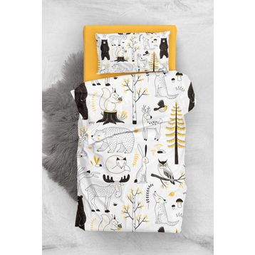Monohome Yellow Animals 3d Pamuk Saten Bebek Nevresim Takımı