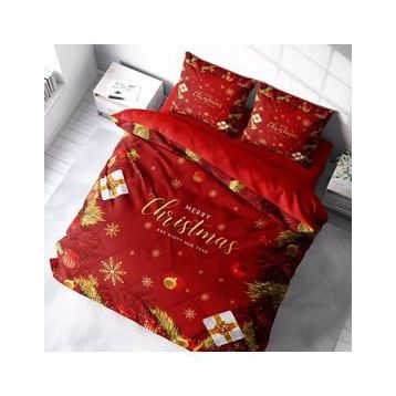 Monohome Yılbaşı Merry Christmas Pamuk Saten Gift 3D Çift Kişilik Nevresim Takımı