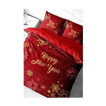 Monohome Yılbaşı Süsü Merry Christmas Pamuk Saten Kar Kristalleri 3D Çift Kişilik Nevresim Takımı
