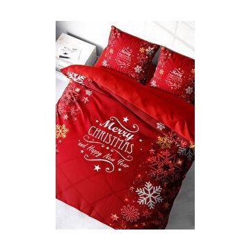 Monohome Yılbaşı Süsü Merry Christmas Pamuk Snowflake 3D Çift Kişilik Nevresim Takımı