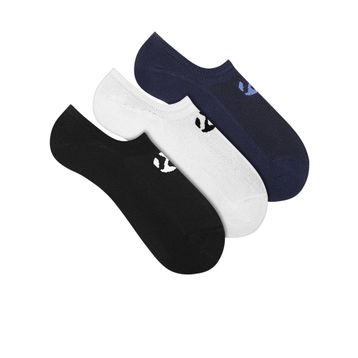 Monsieur 181904-BWN Chaussette No Show Black White Blue Çok Renkli 3'lü Unisex Çorap