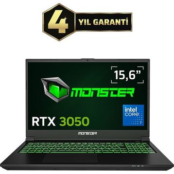 Monster Abra A5 V21.9.6 Core 7 240H 8GB RAM 500GB SSD RTX 3050 FreeDOS 15.6 inç Gaming Laptop
