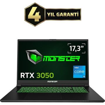 Monster Abra A7 V15.5.3 i5-13500H 16GB RAM 500GB SSD 4GB RTX 3050 Windows 11 Home 17.3 inç Oyun Bilgisayarı