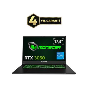 Monster Abra A7 V15.5.3 i5-13500H 16GB RAM 500GB SSD 4GB RTX 3050 Windows 11 Home 17.3 inç Oyun Bilgisayarı
