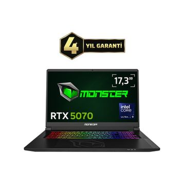 Monster Tulpar T7 V26.5.9 Ultra 9 185H 64 GB RAM 1 TB SSD RTX 5070 Windows 11 Home 17.3 inç Gaming Laptop