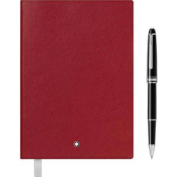 Montblanc 118910 Meisterstück Roller Kalem-Kırmızı Not Defteri Set