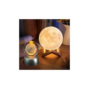 Moon Lamp Moon Light Ay 3D Dekoratif Gece Lambası