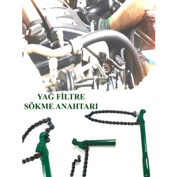 Moon Shop Profesyonel 225 mm Ayarlı Zincirli Yağ Filtre Sökme Anahtarı