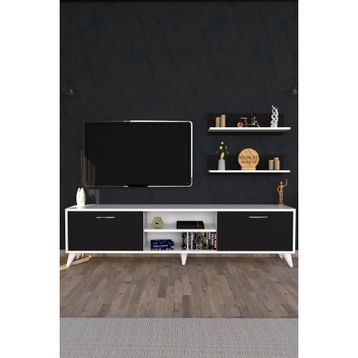 Moonlife Beyaz Siyah Zümrüt Tv Ünitesi