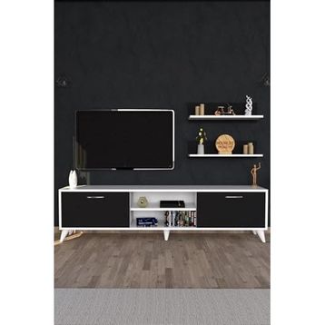Moonlife Beyaz Siyah Zümrüt Tv Ünitesi