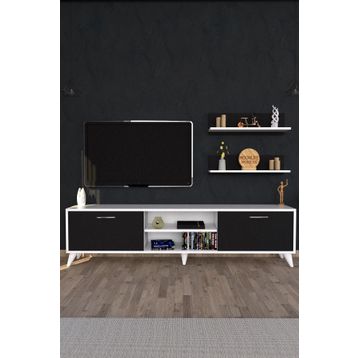Moonlife Beyaz Siyah Zümrüt Tv Ünitesi