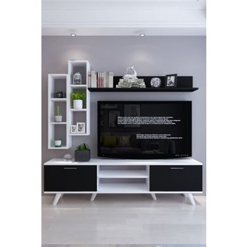Moonlife İstanbul Dolaplı 2 Beyaz Ceviz Michonne Tv Ünitesi