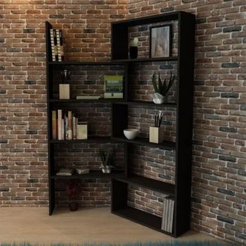Moonlife Office Siyah Dekoratif Kitaplık