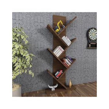 Moonlife Tree Dekoratif Ceviz Kitaplık