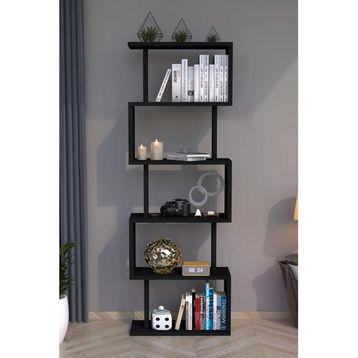 Moonlife Zero Dekoratif Siyah Kitaplık