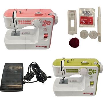 Moonstar 588 Yeşil Ev Tipi 12 Desenli Düz Dikiş Makinesi
