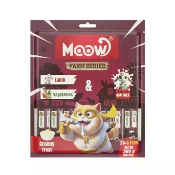 Moow Kuzu Etli Sebzeli ve Keçi Sütlü Yetişkin Sıvı 30x12 gr Kedi Ödül Maması