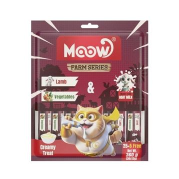 Moow Kuzu Etli Sebzeli ve Keçi Sütlü Yetişkin Sıvı 30x12 gr Kedi Ödül Maması