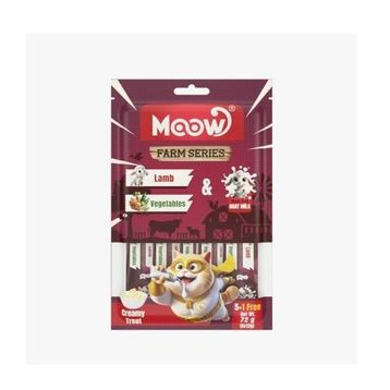 Moow Kuzu Etli Sebzeli ve Keçi Sütlü Yetişkin Sıvı 6x12 gr Kedi Ödül Maması
