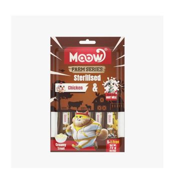 Moow Tavuklu Keçi Sütlü 6x12 gr Sterilised Kedi Krema Ödülü