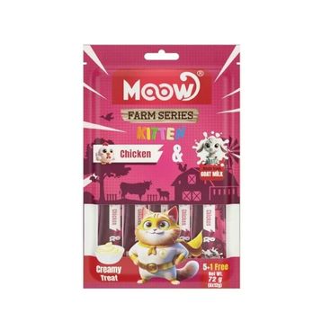 Moow Tavuklu ve Keçi Sütlü Yavru Sıvı 6x12 gr Kedi Ödül Maması