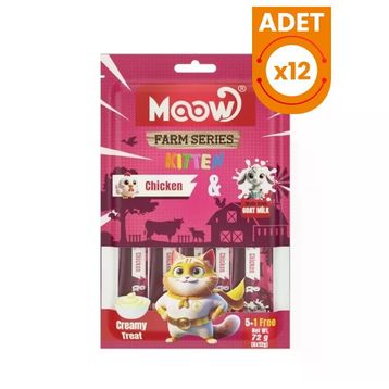 Moow Tavuklu ve Keçi Sütlü Yavru Sıvı 6x12 gr Kedi Ödül Maması