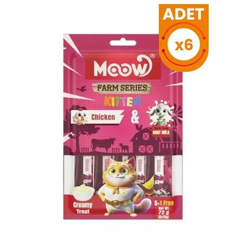 Moow Tavuklu ve Keçi Sütlü Yavru Sıvı 6x12 gr Kedi Ödül Maması