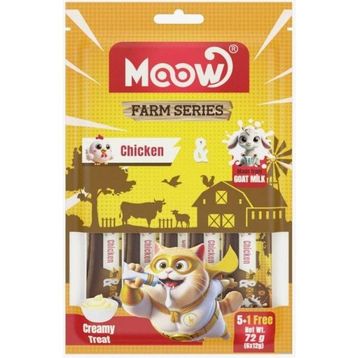 Moow Tavuklu ve Keçi Sütlü Yetişkin Sıvı 6x12 gr Kedi Ödül Maması