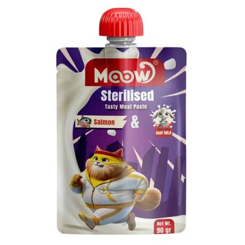 Moow Taze Somon ve Keçi Sütlü Kısırlaştırılmış Ezme 90 gr Kedi Ödül Maması