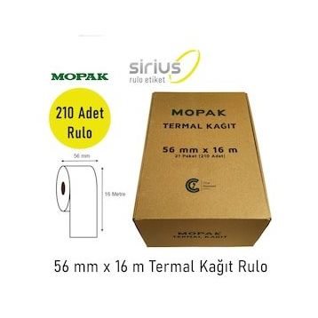 Mopak 56 x 16 mt 210 Adet Termal Yazarkasa Pos Rulosu