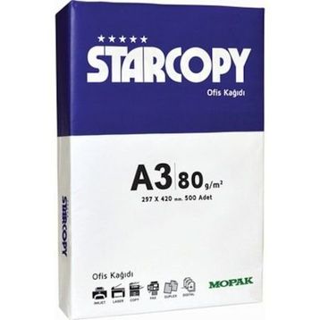 Mopak Starcopy 80 gr 5 Paket 500'lü 1 Koli A3 Fotokopi Kağıdı