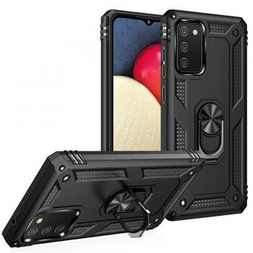 Mor Aksesuar Samsung Galaxy A02S Sofya Yüzüklü Standlı Korumalı Kılıf